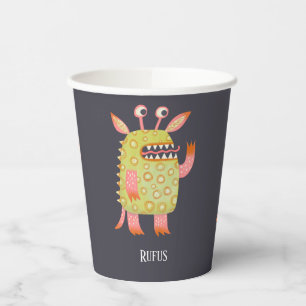 Cute Monsters Personalised Paper Cups