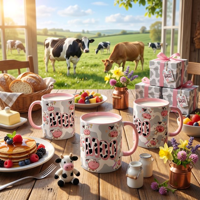 Cute “Moo Cow” Cartoon Design Mug (Creator Uploaded)