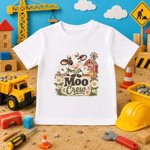 cute Moo Crew cow farmhouse baby T-Shirt