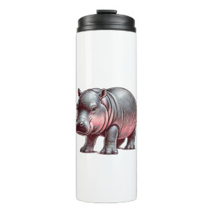 Cute Moo-Deng Adorable Baby Hippo Moo Deng Tank To Thermal Tumbler