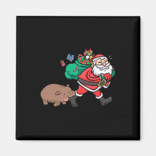 Cute Moo Deng & Santa Ba Magnet