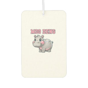 Cute MOO DENG Baby Pygmy Hippo Girls Besties Crew Car Air Freshener