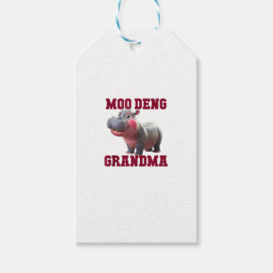 Cute MOO DENG GRANDMA Baby Hippo Granny Teacher Cu Gift Tags