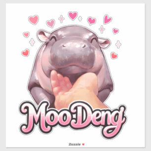 Cute Moo Deng Hippo Girlie Hearts for girls kids w
