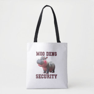 Cute MOO DENG SECURITY Dad Baby Hippo Papa Parent Tote Bag