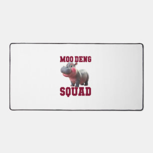 Cute MOO DENG SQUAD Baby Hippo Team Cheer Girls Te Desk Mat