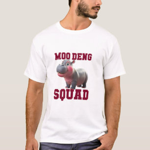 Cute MOO DENG SQUAD Baby Hippo Team Cheer Girls Te T-Shirt