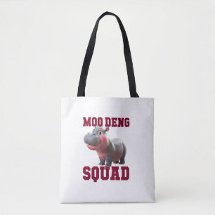 Cute MOO DENG SQUAD Baby Hippo Team Cheer Girls Te Tote Bag
