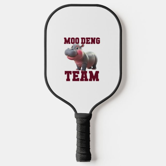 Cute MOO DENG TEAM Baby Hippo Squad Girls Besties  Pickleball Paddle (Front)