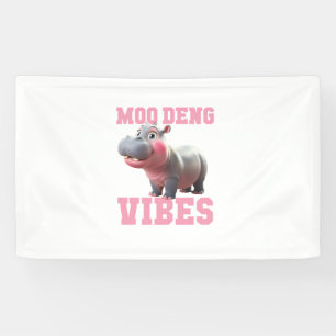 Cute MOO DENG VIBES Only Baby Hippo Kindergarten C Banner