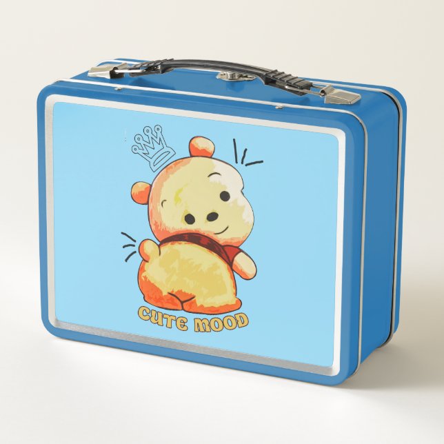 Cute Mood Cartoon Bear Metal Lunchbox (Back)