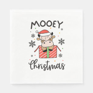 Cute Mooey Christmas Baby Highland Cow Xmas Cows L Napkin
