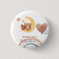 Cute moon Bear African american kids baby shower