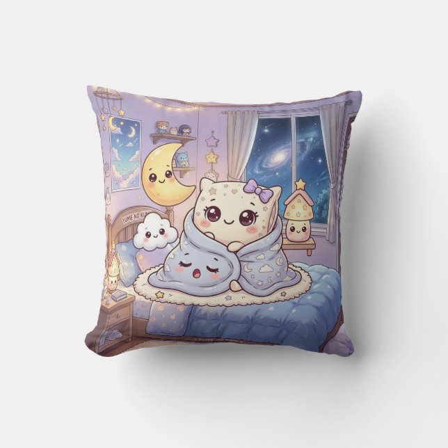 Cute Moon Bedtime Pillow (Front)