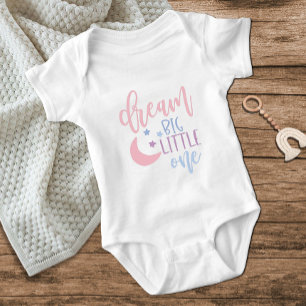 Cute Moon Dream Big Little One Pink Baby Girl Baby Bodysuit
