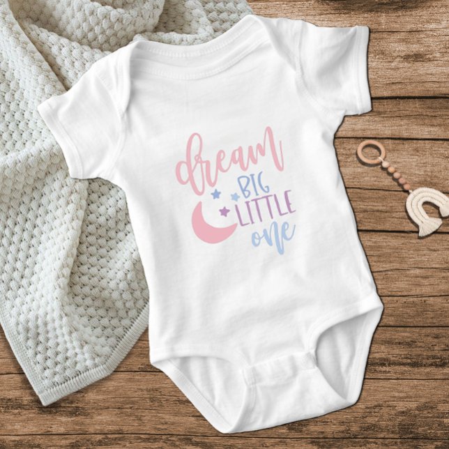Cute Moon Dream Big Little One Pink Baby Girl Baby Bodysuit (Creator Uploaded)