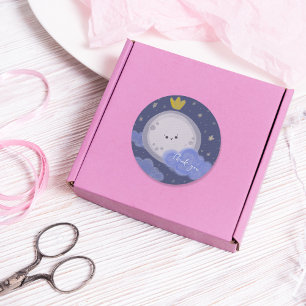 Cute Moon Kawaii Celestial Personalised Classic Round Sticker