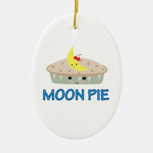 CUTE MOON PIE CERAMIC TREE DECORATION