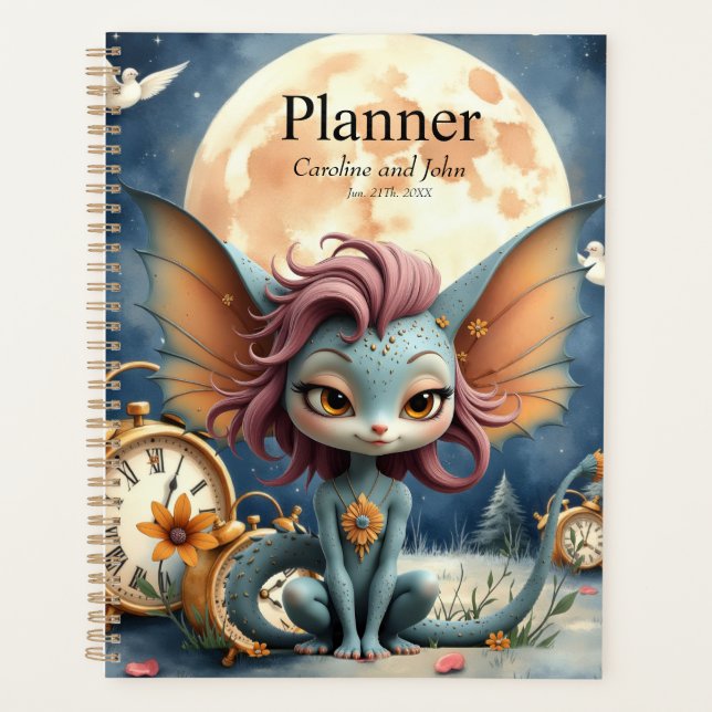 Cute Moonlit Fantasy Creature  Planner (Front)