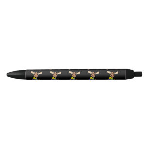 Cute Moose Hiker Cartoon Black Ink Pen