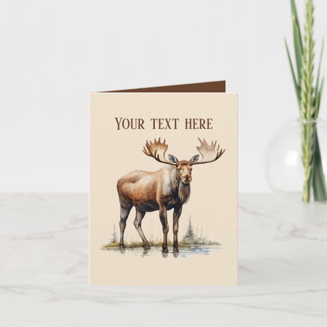 Cute moose lovers add text  card (Front)