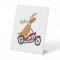 Cute Moose Riding Motorcycle Cartoon