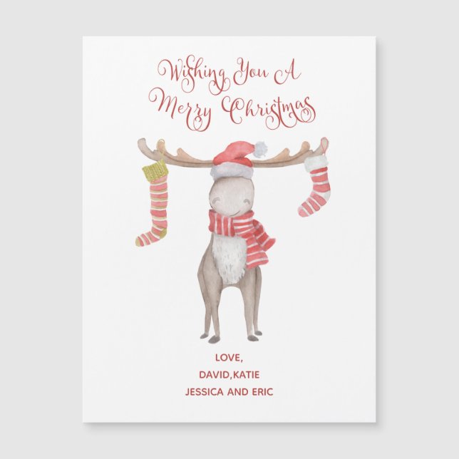 Cute Moose Typography Merry Christmas (Front)