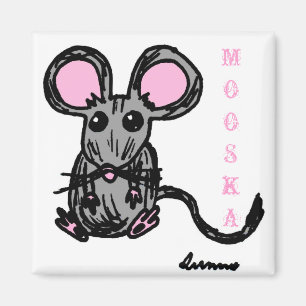 Cute Mooska Mouse Magnet