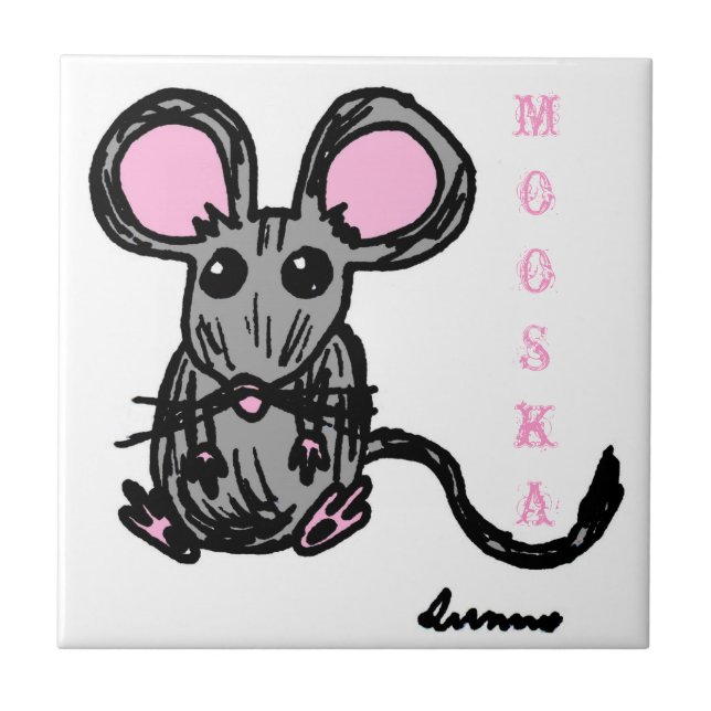 Cute Mooska Mouse Tile (Front)