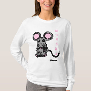 Cute Mooska Mouse Womens Hooded Sweatshirt T-Shirt