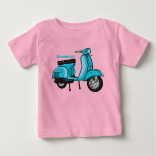 Cute moped motorcycle cartoon illustration baby T-Shirt