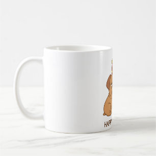 Cute Moping Bulldog Happy Birthday Greeting Coffee Mug