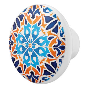 Cute Moroccan faux tile style Ceramic Knob