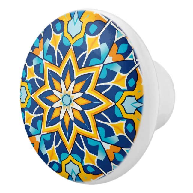 Cute Moroccan faux tile style  Ceramic Knob (Right)