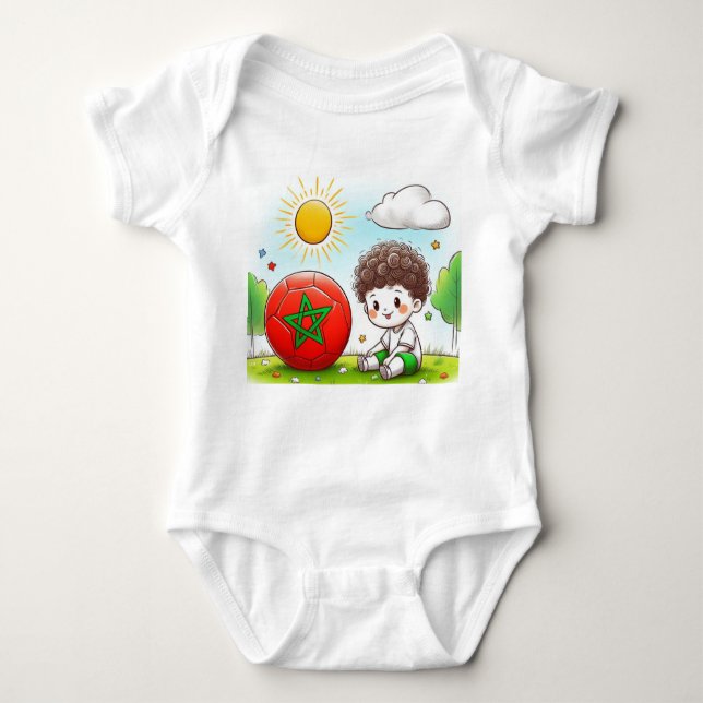 Cute Morocco Baby Bodysuit – Little Moroccan Pride (Front)
