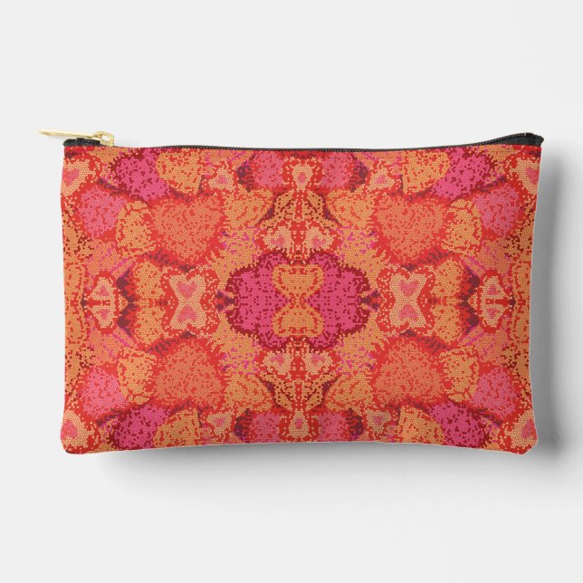 Cute mosaic hearts design accessory pouch (Front)
