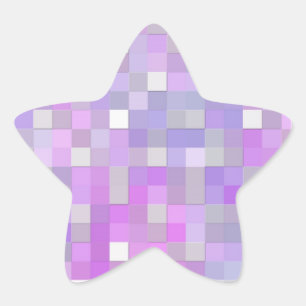 Cute Mosaic in Purple and Blue Star Sticker