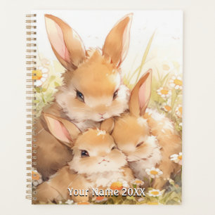 Cute Mother and Baby Rabbits Planner