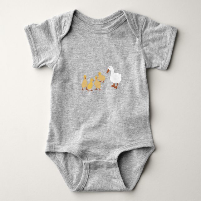 Cute Mother Duck & Baby Ducklings Bodysuit (Front)