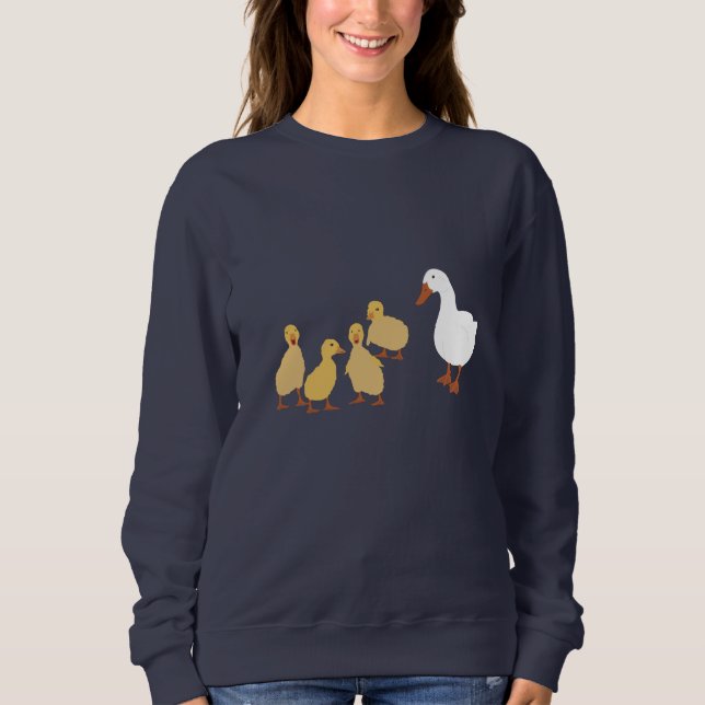 Cute Mother Duck & Baby Ducklings Sweatshirt (Front)