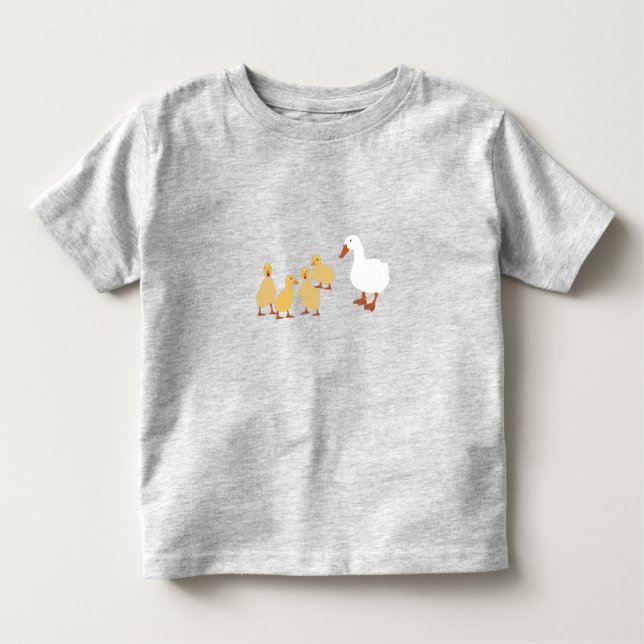 Cute Mother Duck & Baby Ducklings Toddler T-Shirt (Front)