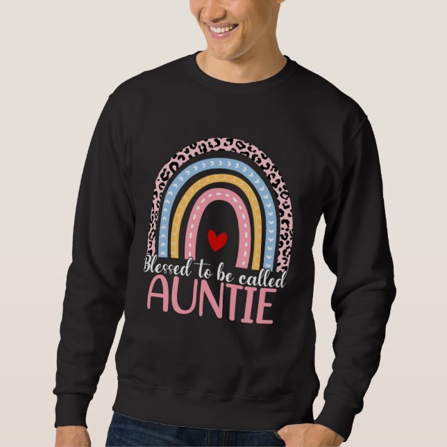 Cute Mother s Day Blessed To Be Called Auntie Rain Sweatshirt (Front)
