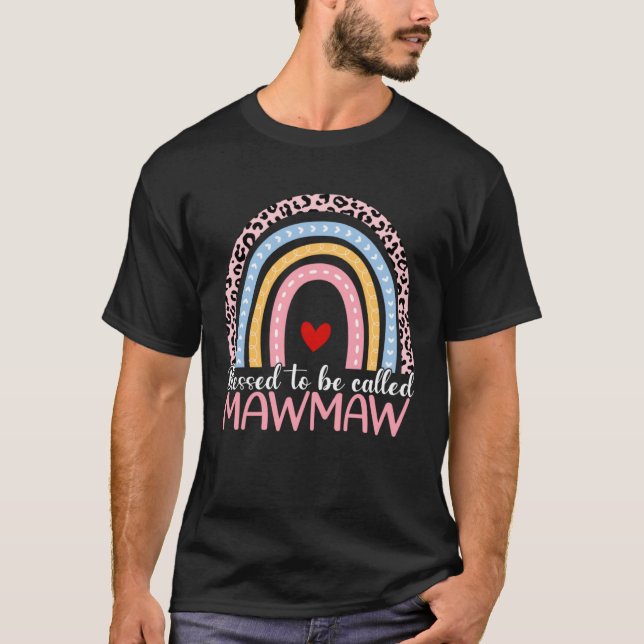 Cute Mother s Day Blessed To Be Called Mawmaw Rain T-Shirt (Front)