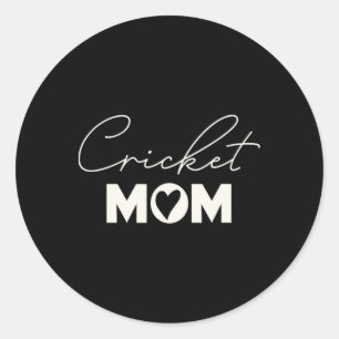 Cute Mother's Day Cricket Mom Classic Round Sticker