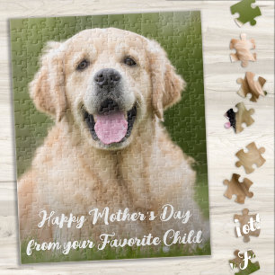 Cute Mothers Day Favourite Child Pet Dog Photo Jigsaw Puzzle