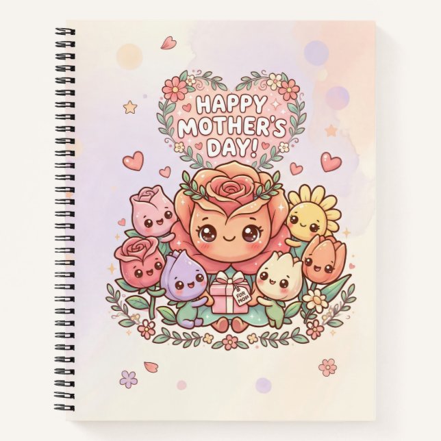 Cute Mother's Day Floral Notebook (Front)