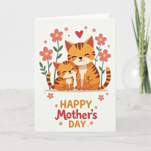 Cute Mothers Day Orange Card