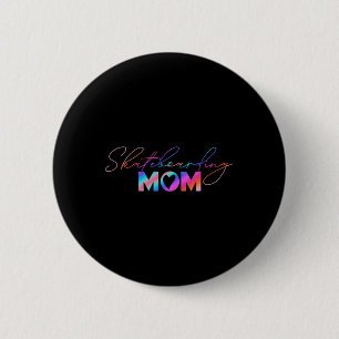 Cute Mother's Day Rainbow Skateboarding Mom 6 Cm Round Badge