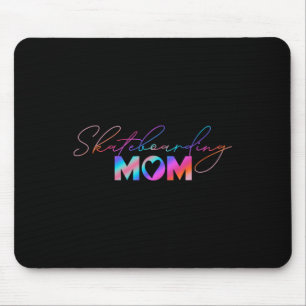 Cute Mother's Day Rainbow Skateboarding Mom  Mouse Pad