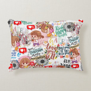 Cute Motivational – Positive Quote Kawaii Decorative Cushion